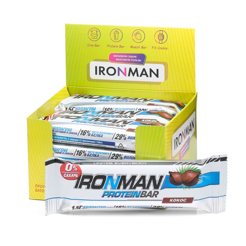 Protein Bar без сахара, шоу-бокс 12x50г, 2 вкуса - 12 шт