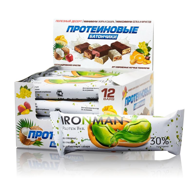 30 Protein bar, без глазури - 12 шт
