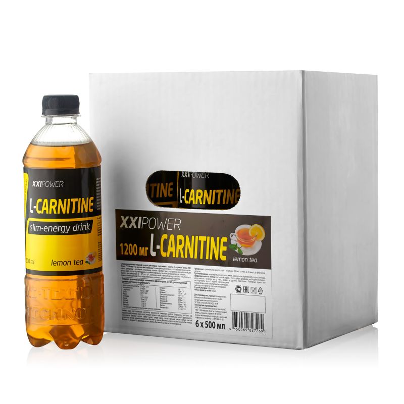 "XXI" напиток (газ.) "L-Карнитин" (чай с лимоном) 0,5 л Бокс 6 шт. - 6 бут